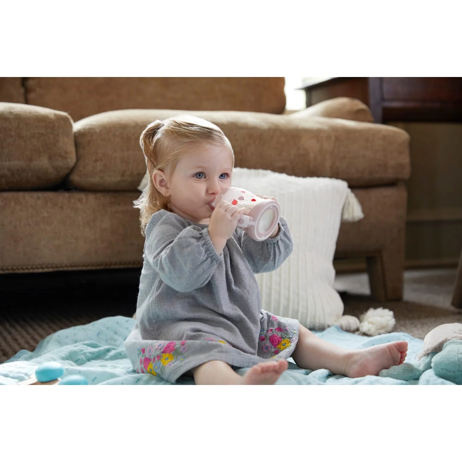 NUK Learner Infant Toddler Cup, 5 oz Soft Spout Sippy Cup 6+ Months, 1 Pack, Girl