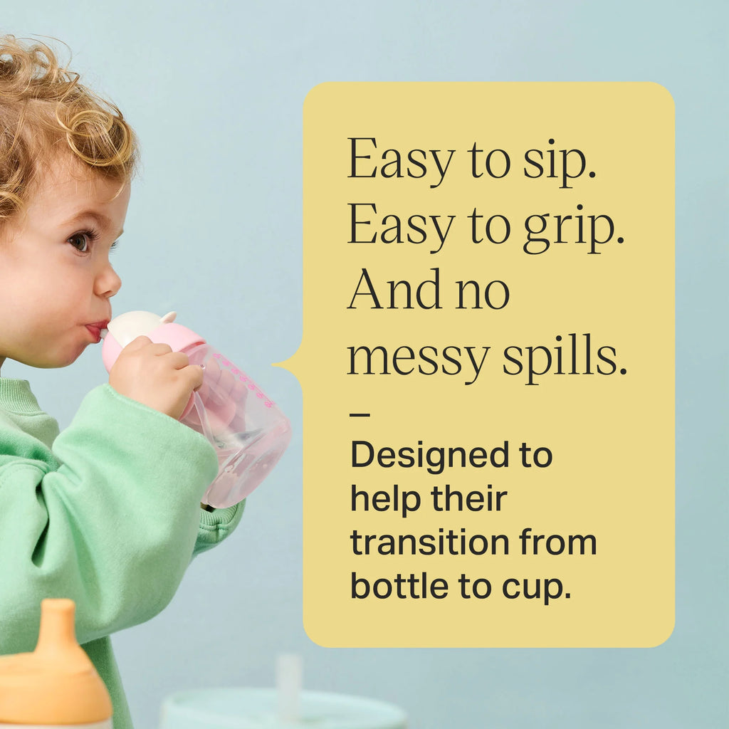 Tommee Tippee Weighted Straw Cup, 10oz, 6 Months+, Easy Transition Toddler Cup, Silicone Weighted Straw and Easy-hold Handles, Mint, 1 Count