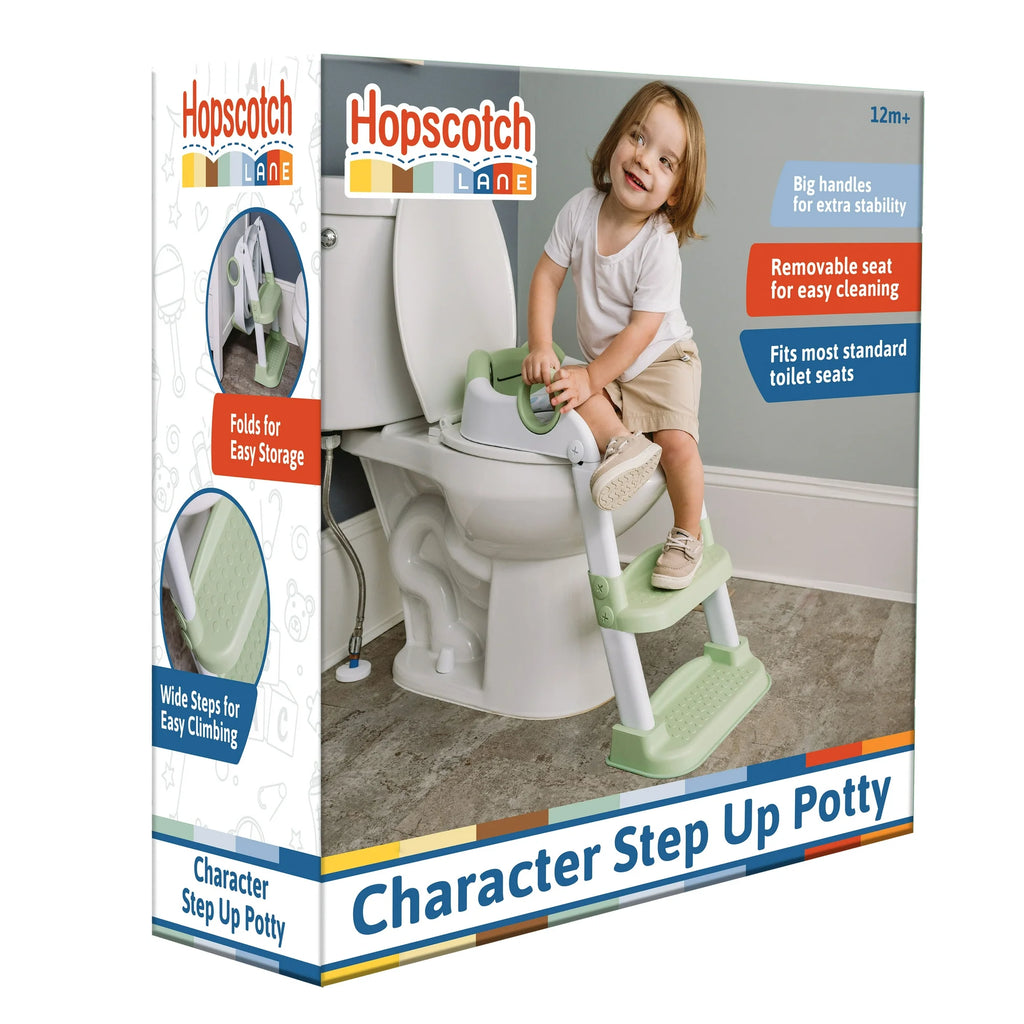 Hopscotch Lane Frog Character Step up Potty - Toddler Toilet Seat with Ladder, Children 12+ Months