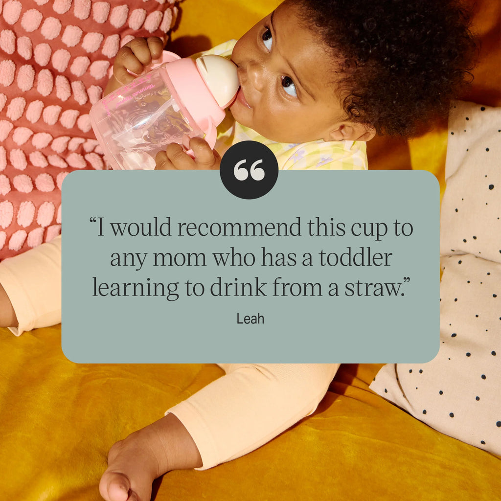 Tommee Tippee Weighted Straw Cup, 10oz, 6 Months+, Easy Transition Toddler Cup, Silicone Weighted Straw and Easy-hold Handles, Mint, 1 Count