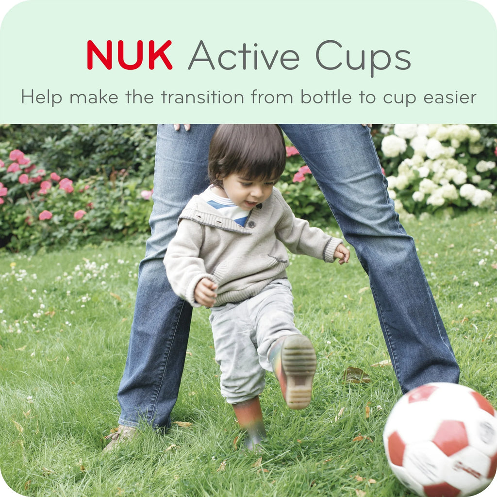 NUK Toddler Active Cup, 10 oz Soft Spout Sippy Cup, 12+ Months, 1 Pack, Boys