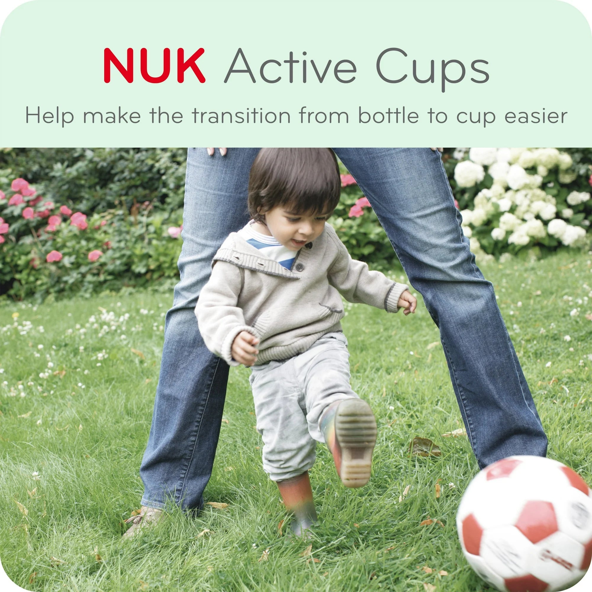 NUK Toddler Active Cup, 10 oz Soft Spout Sippy Cup, 12+ Months, 1 Pack, Boys