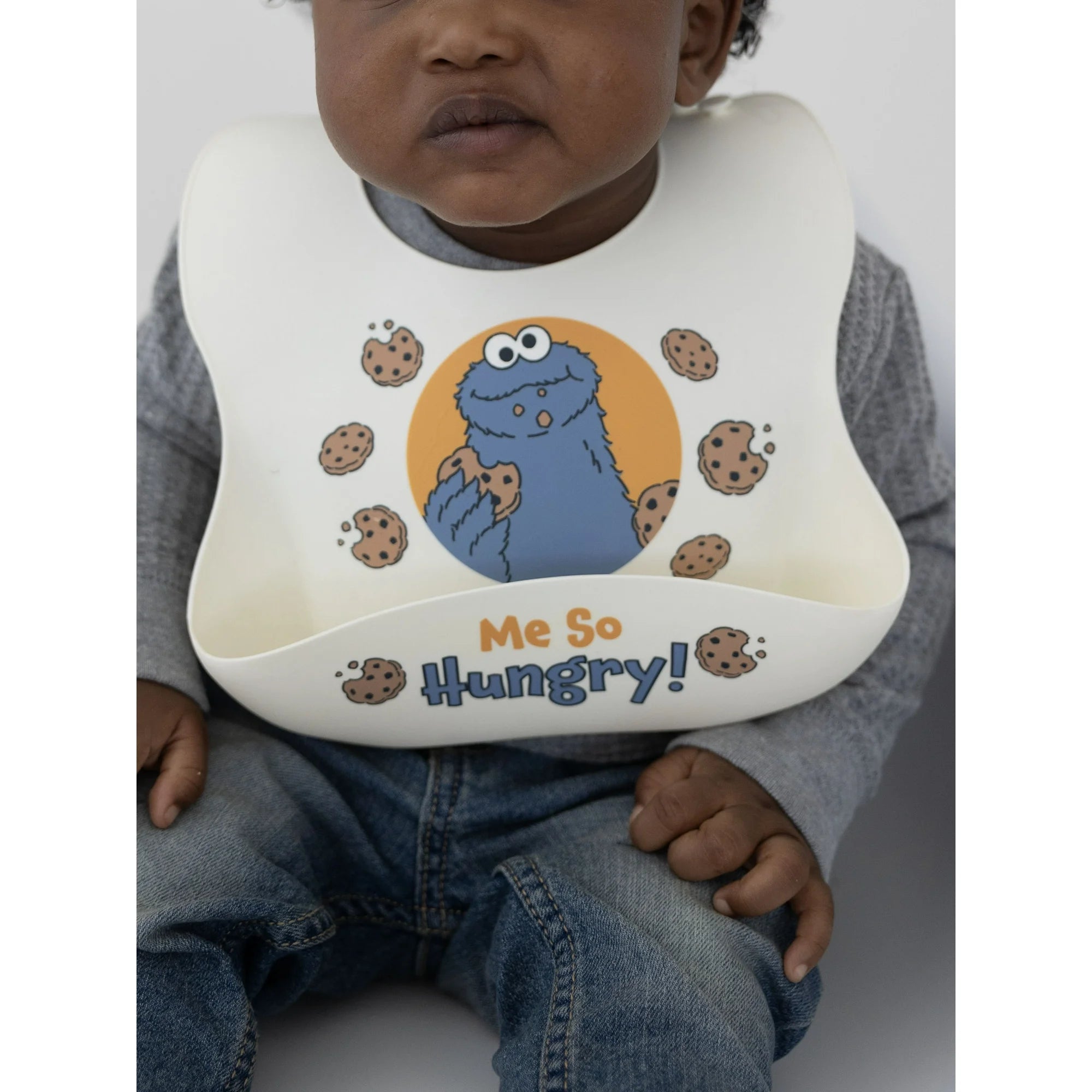 Sesame Street Cookie Monster Silicone Unisex Infant Bib
