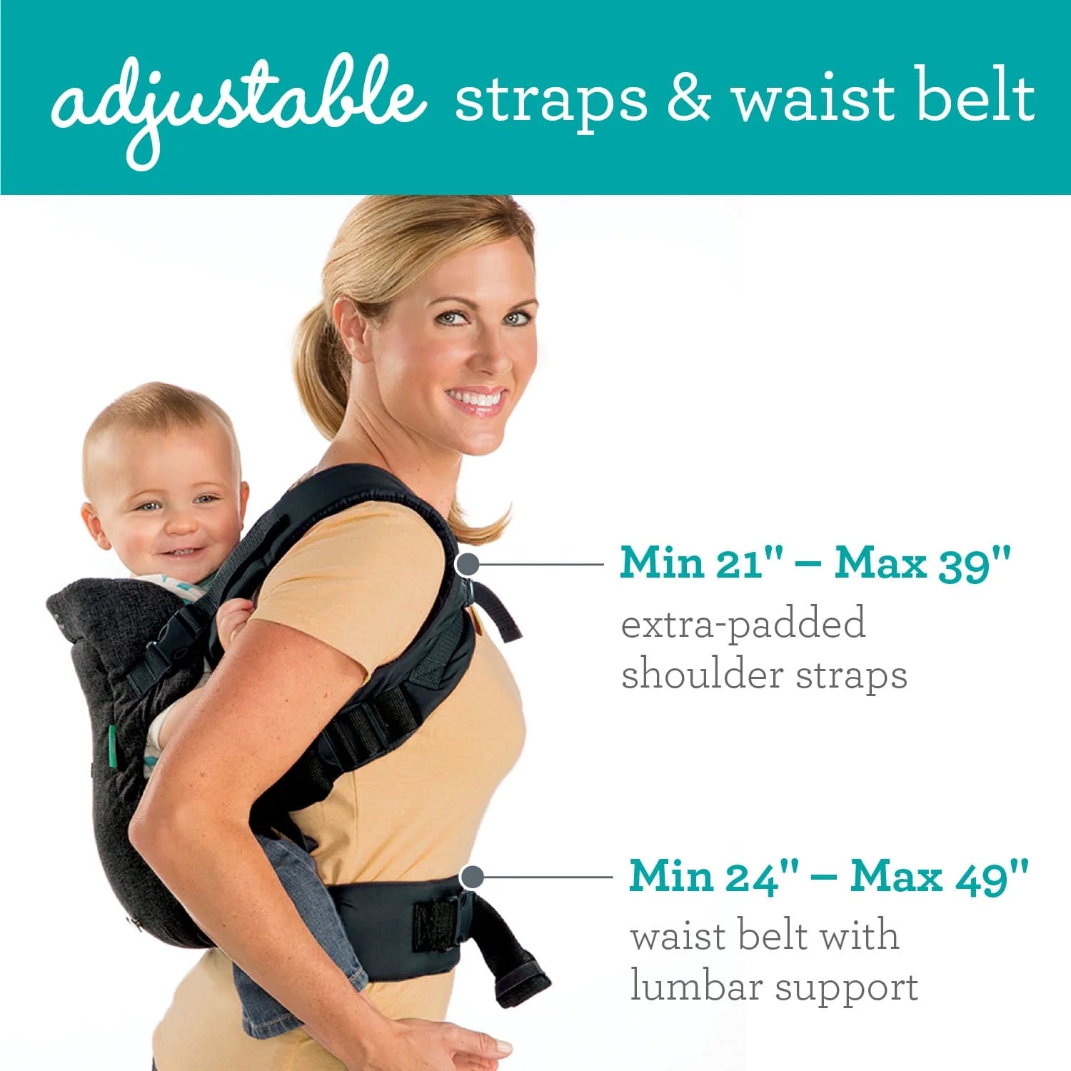 Infantino Flip 4-in-1 Convertible Baby Carrier, 4-Position, for Newborns and Toddlers 8-32lb, Black