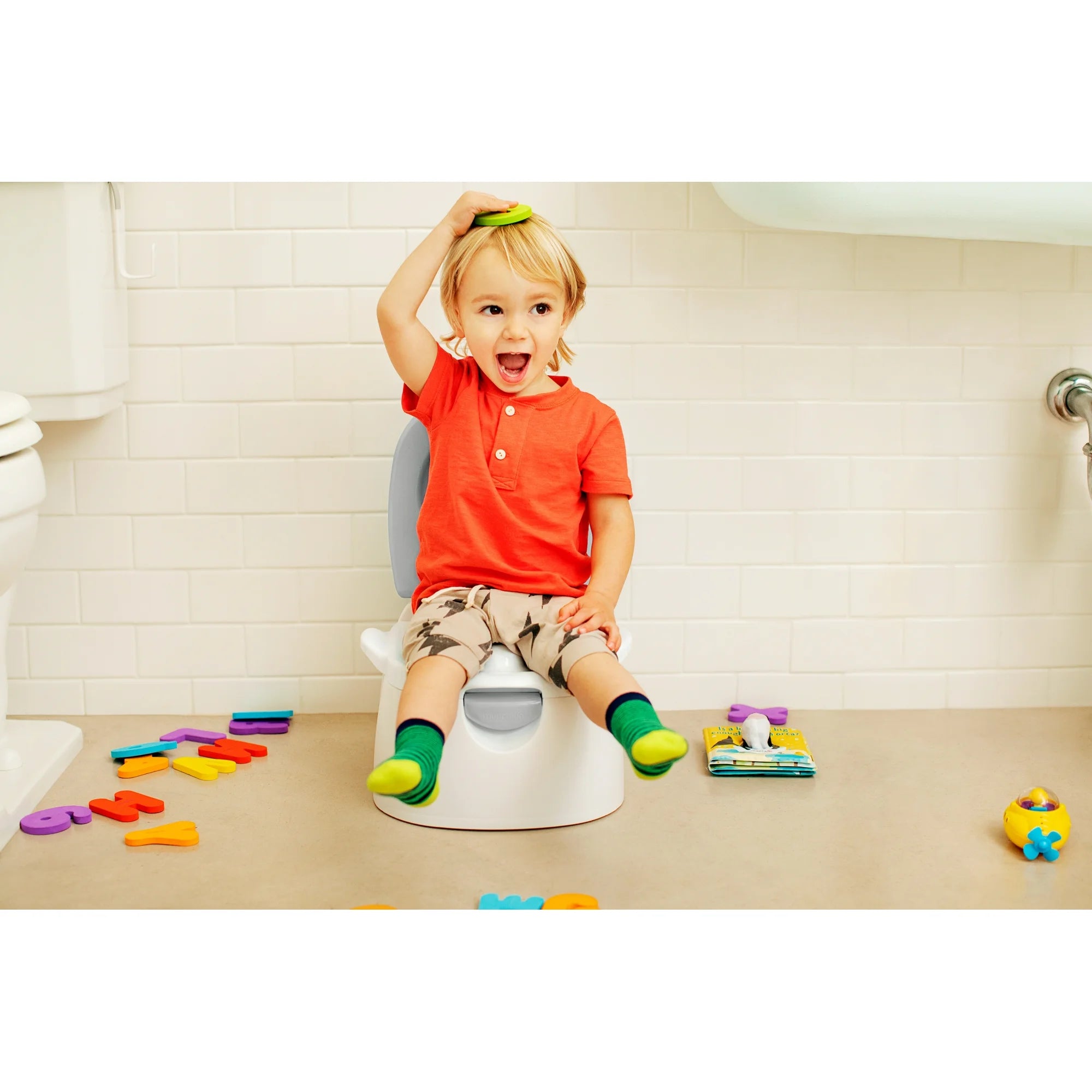 Munchkin® Multistage™ 3-in-1 Toddler Potty Seat, Potty Chair, Trainer Ring and Step Stool, White