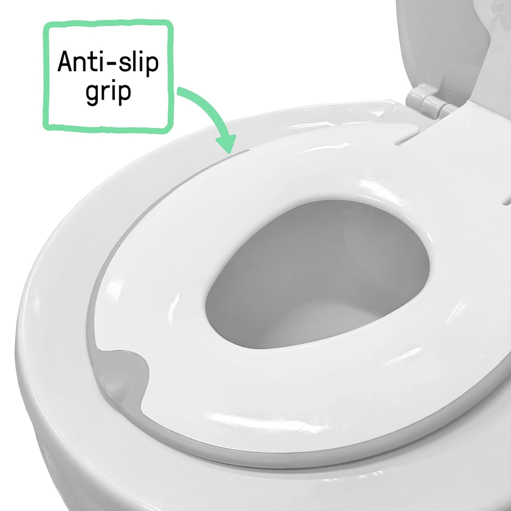 Ingenuity Flip & Sit Potty Seat (White) – Easy to Set Up & Remove Potty Training Seat That Attaches to Adult Toilet Seat