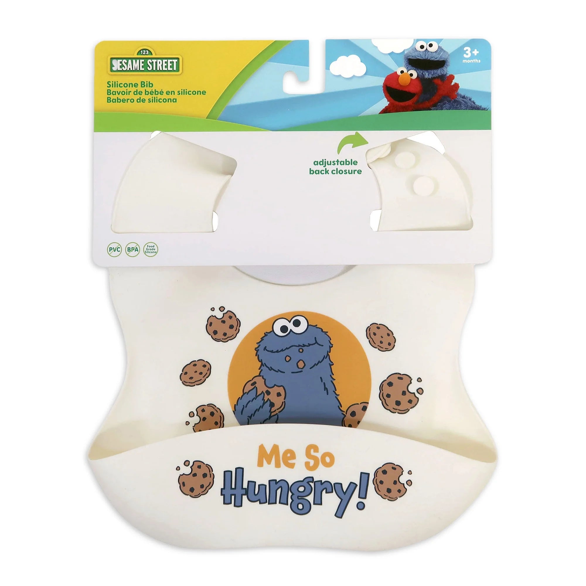 Sesame Street Cookie Monster Silicone Unisex Infant Bib