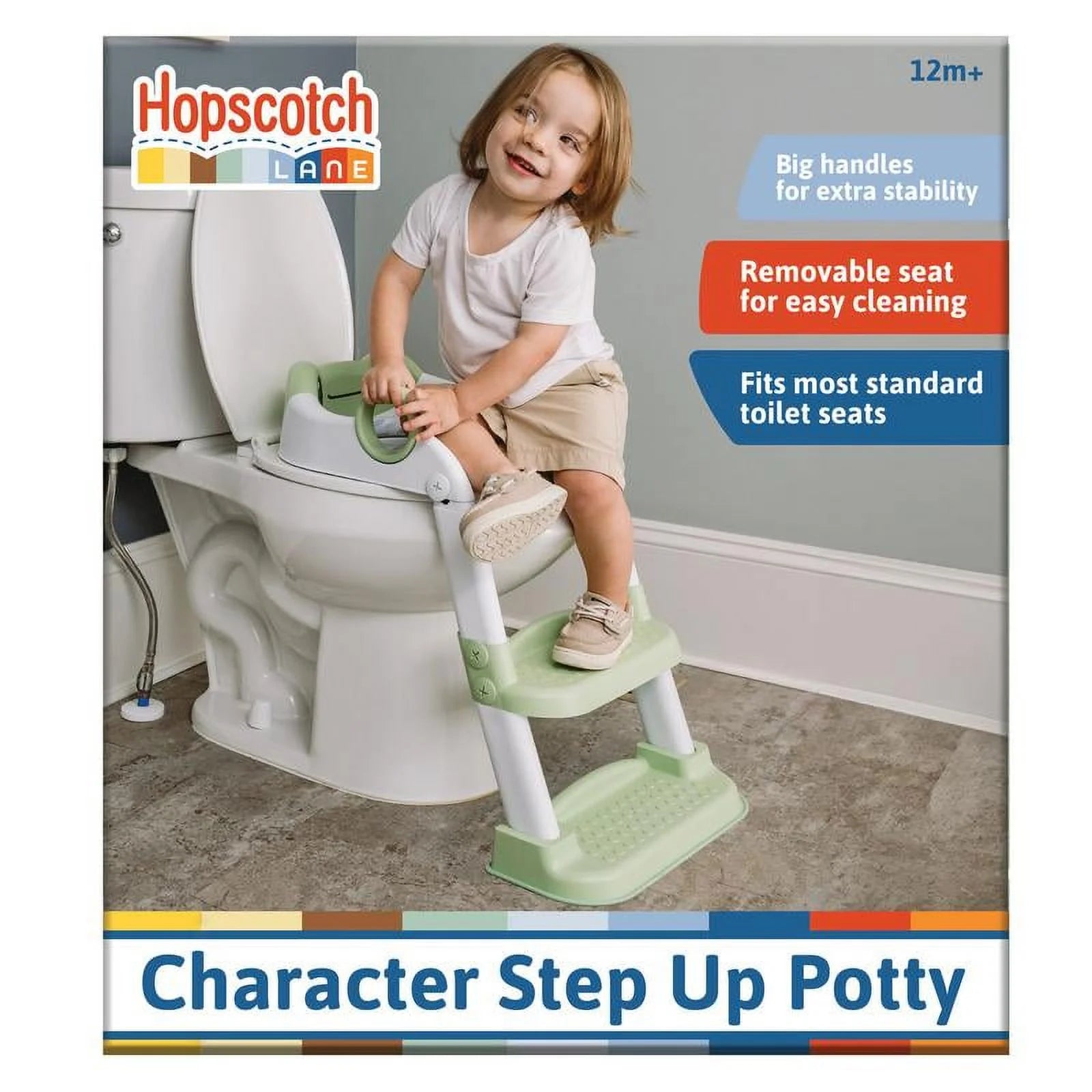 Hopscotch Lane Frog Character Step up Potty - Toddler Toilet Seat with Ladder, Children 12+ Months
