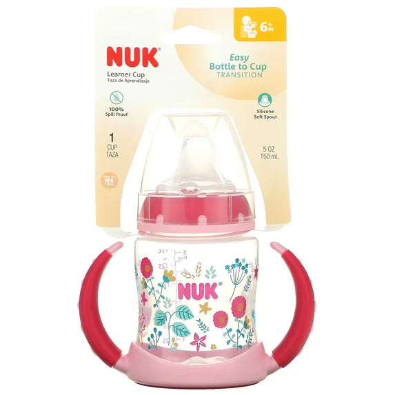 NUK Learner Cup, 5 oz Soft Spout Sippy Cup, 6+ Months