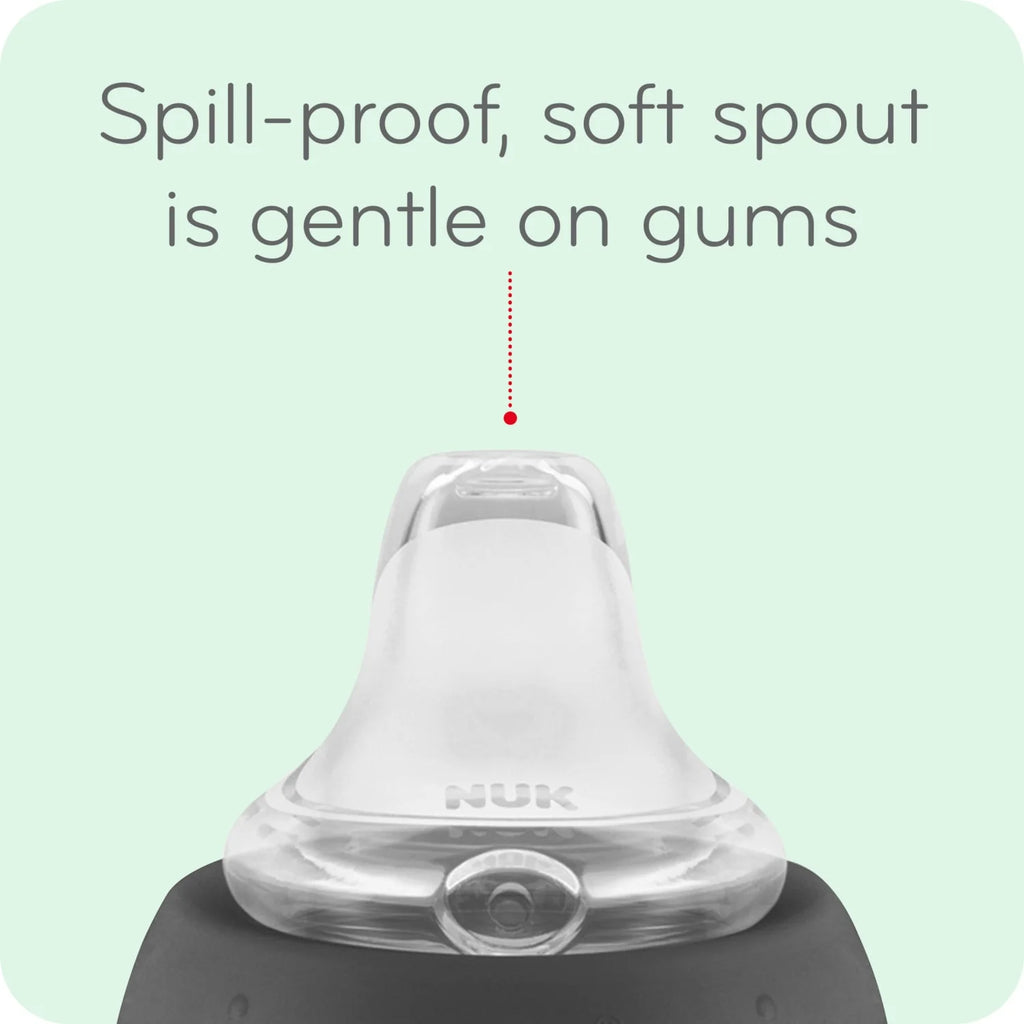 NUK Learner Infant Toddler Cup, 5 oz Soft Spout Sippy Cup 6+ Months, 1 Pack, Girl