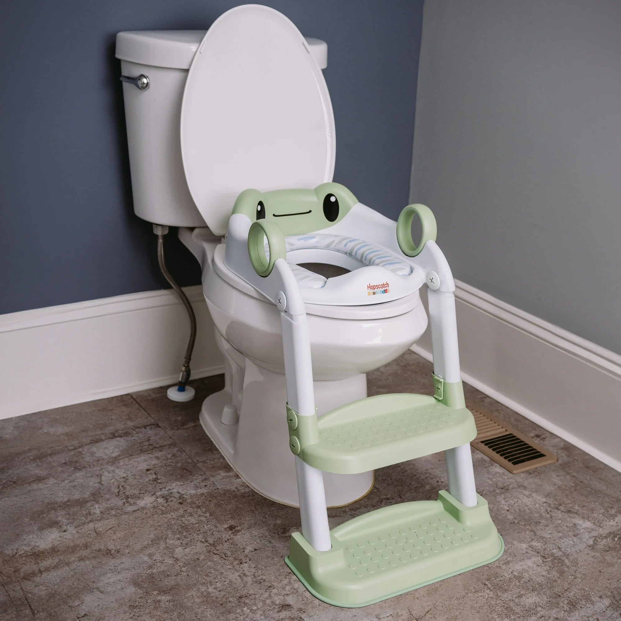 Hopscotch Lane Frog Character Step up Potty - Toddler Toilet Seat with Ladder, Children 12+ Months
