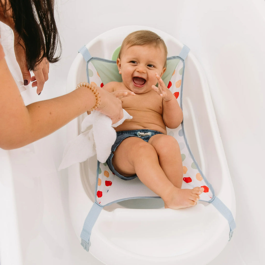 Hopscotch Lane Newborn to Toddler White 3-in-1 Rigid Baby Bathtub with Sling, Ages 0+ Months, Unisex