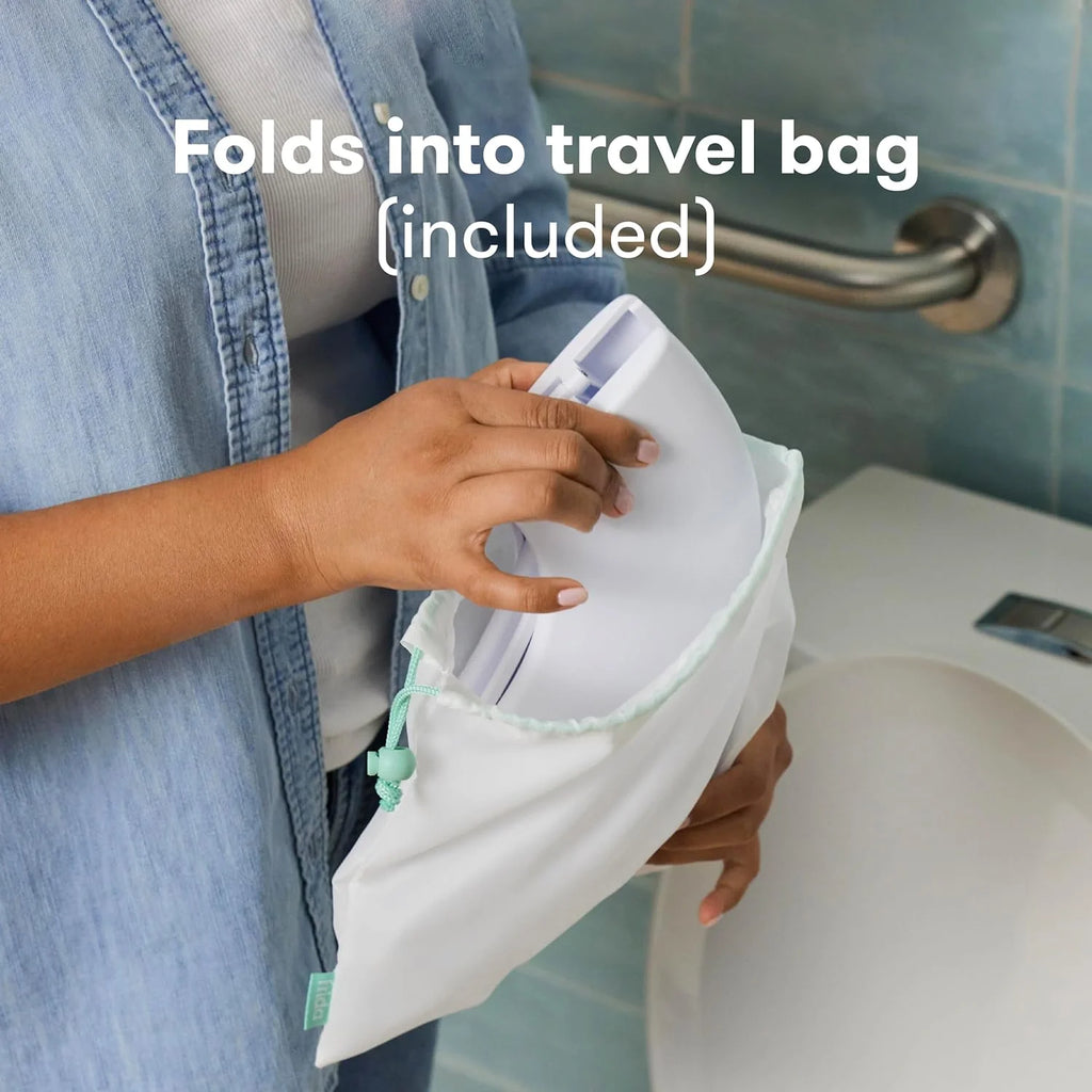 Frida Baby Fold and Go Potty Training Toilet Seat with Bag, Travel Potty Seat Solution